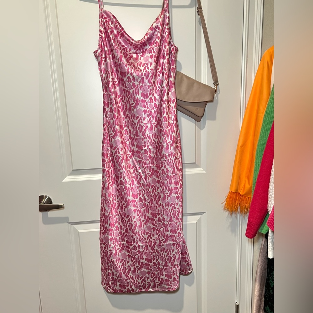 Pink satin dress